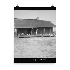 Tobacco sharecroppers home near Tifton, Georgia by Dorothea Lange poster on a plain backdrop in size 8"x10".
