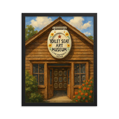 Toilet Seat Art Museum San Antonio Texas USA framed print on a plain backdrop in size 16"x20".