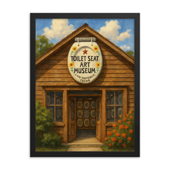 Toilet Seat Art Museum San Antonio Texas USA framed print on a plain backdrop in size 18"x24".