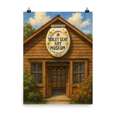Toilet Seat Art Museum San Antonio Texas USA poster on a plain backdrop in size 8"x10".