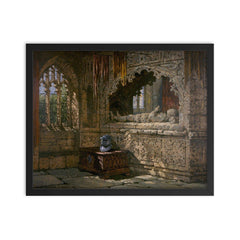 Tomb of the Crypt at Arundel Castle by Samuel Raynor framed print on a plain backdrop in size 16"x20".