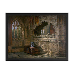 Tomb of the Crypt at Arundel Castle by Samuel Raynor framed print on a plain backdrop in size 18"x24".
