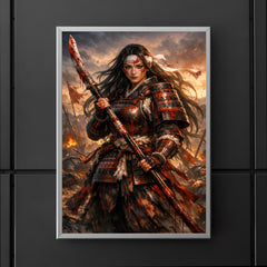Tomoe Gozen after battle bloodied naginata poster 5