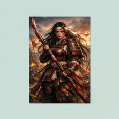 Tomoe Gozen after battle bloodied naginata poster 8