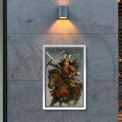 Tomoe Gozen charging through snowfall poster 2
