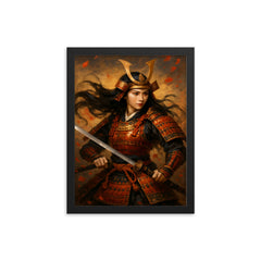 Tomoe Gozen framed print on a plain backdrop in size 12"x16".