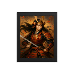 Tomoe Gozen framed print on a plain backdrop in size 8"x10".