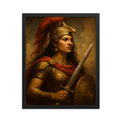 Tomyris framed print on a plain backdrop in size 16"x20".
