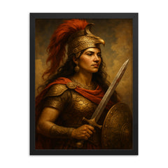 Tomyris framed print on a plain backdrop in size 18"x24".
