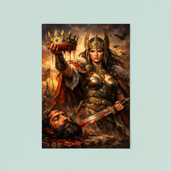 Tomyris holding Cyrus's severed crown poster 8
