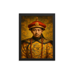 Tongzhi Emperor framed print on a plain backdrop in size 12"x16".
