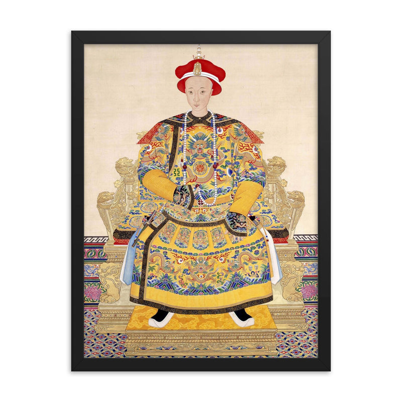Tongzhi Emperor framed print on a plain backdrop in size 18