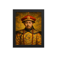 Tongzhi Emperor framed print on a plain backdrop in size 8"x10".