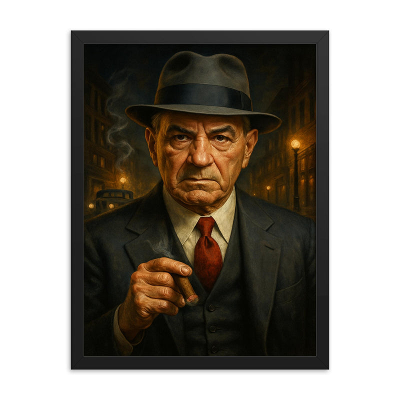 Tony Accardo framed print on a plain backdrop in size 18