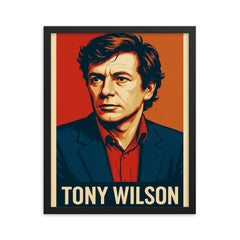 Tony Wilson framed print on a plain backdrop in size 16"x20".