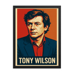 Tony Wilson framed print on a plain backdrop in size 18"x24".