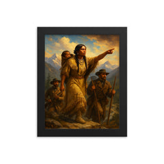 Toussaint Charbonneau omitted Sacagawea leading the passage framed print on a plain backdrop in size 8"x10".