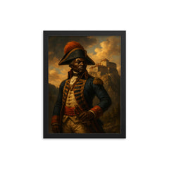 Toussaint Louverture at Fort de Joux framed print on a plain backdrop in size 12"x16".