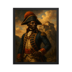 Toussaint Louverture at Fort de Joux framed print on a plain backdrop in size 16"x20".