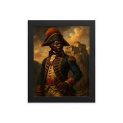 Toussaint Louverture at Fort de Joux framed print on a plain backdrop in size 8"x10".