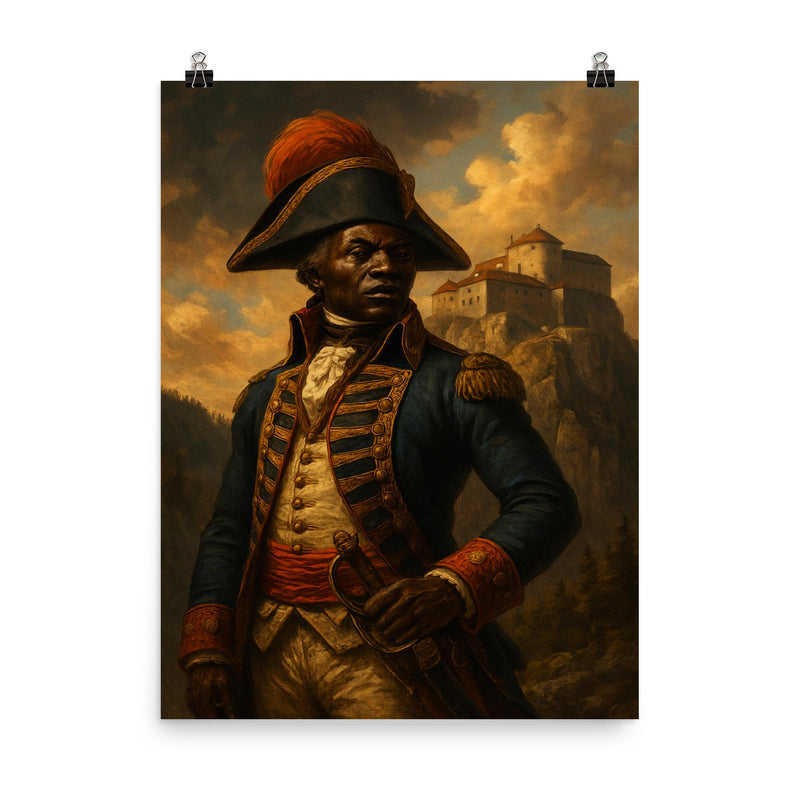Toussaint Louverture at Fort de Joux poster on a plain backdrop in size 8