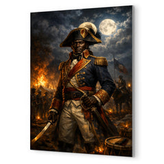 Toussaint Louverture at night before battle metal print mockup
