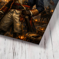 Toussaint Louverture at night before battle metal print mockup