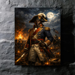 Toussaint Louverture at night before battle metal print mockup