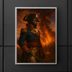 Toussaint Louverture before burning cane fields at dusk poster 5