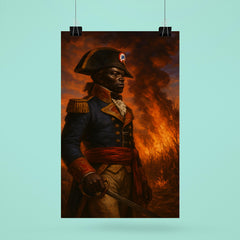 Toussaint Louverture before burning cane fields at dusk poster 6