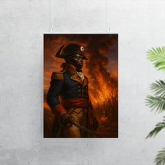 Toussaint Louverture before burning cane fields at dusk poster 7