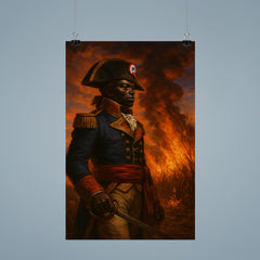 Toussaint Louverture before burning cane fields at dusk poster 9