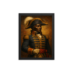 Toussaint Louverture framed print on a plain backdrop in size 12"x16".