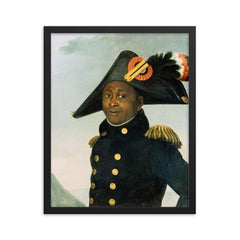 Toussaint Louverture framed print on a plain backdrop in size 16"x20".