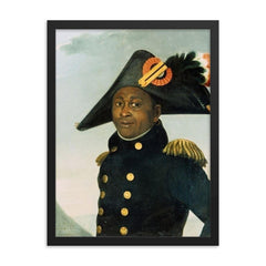 Toussaint Louverture framed print on a plain backdrop in size 18"x24".