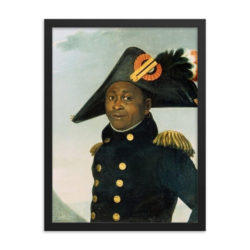 Toussaint Louverture framed print on a plain backdrop in size 18