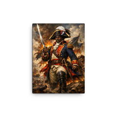 Toussaint Louverture in revolutionary uniform canvas print on a plain backdrop in size 12"x16".