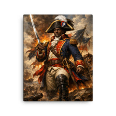 Toussaint Louverture in revolutionary uniform canvas print on a plain backdrop in size 16"x20".