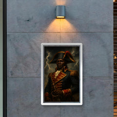 Toussaint Louverture in storm lit revolutionary uniform poster 2
