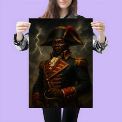 Toussaint Louverture in storm lit revolutionary uniform poster 3
