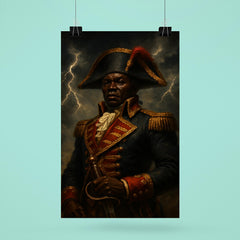 Toussaint Louverture in storm lit revolutionary uniform poster 6