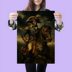 Toussaint Louverture on horseback before storm dark sugar fields poster 3