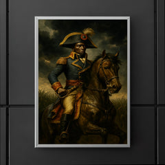 Toussaint Louverture on horseback before storm dark sugar fields poster 5