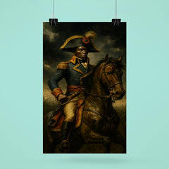 Toussaint Louverture on horseback before storm dark sugar fields poster 6