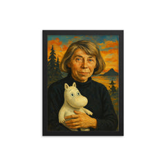Tove Jansson framed print on a plain backdrop in size 12"x16".