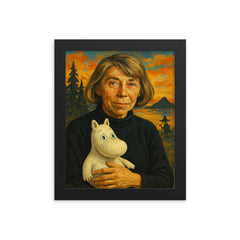Tove Jansson framed print on a plain backdrop in size 8"x10".