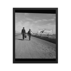 Toward Los Angeles by Dorothea Lange framed print on a plain backdrop in size 16"x20".