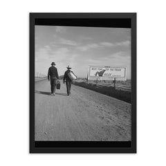 Toward Los Angeles by Dorothea Lange framed print on a plain backdrop in size 18"x24".