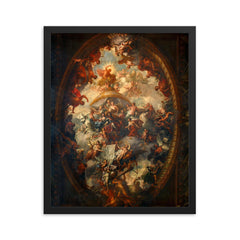 Triumph of Peace and Liberty over Tyranny by James Thornhill, 1708-1712 framed print on a plain backdrop in size 16"x20".