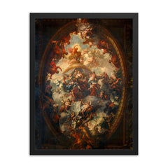 Triumph of Peace and Liberty over Tyranny by James Thornhill, 1708-1712 framed print on a plain backdrop in size 18"x24".